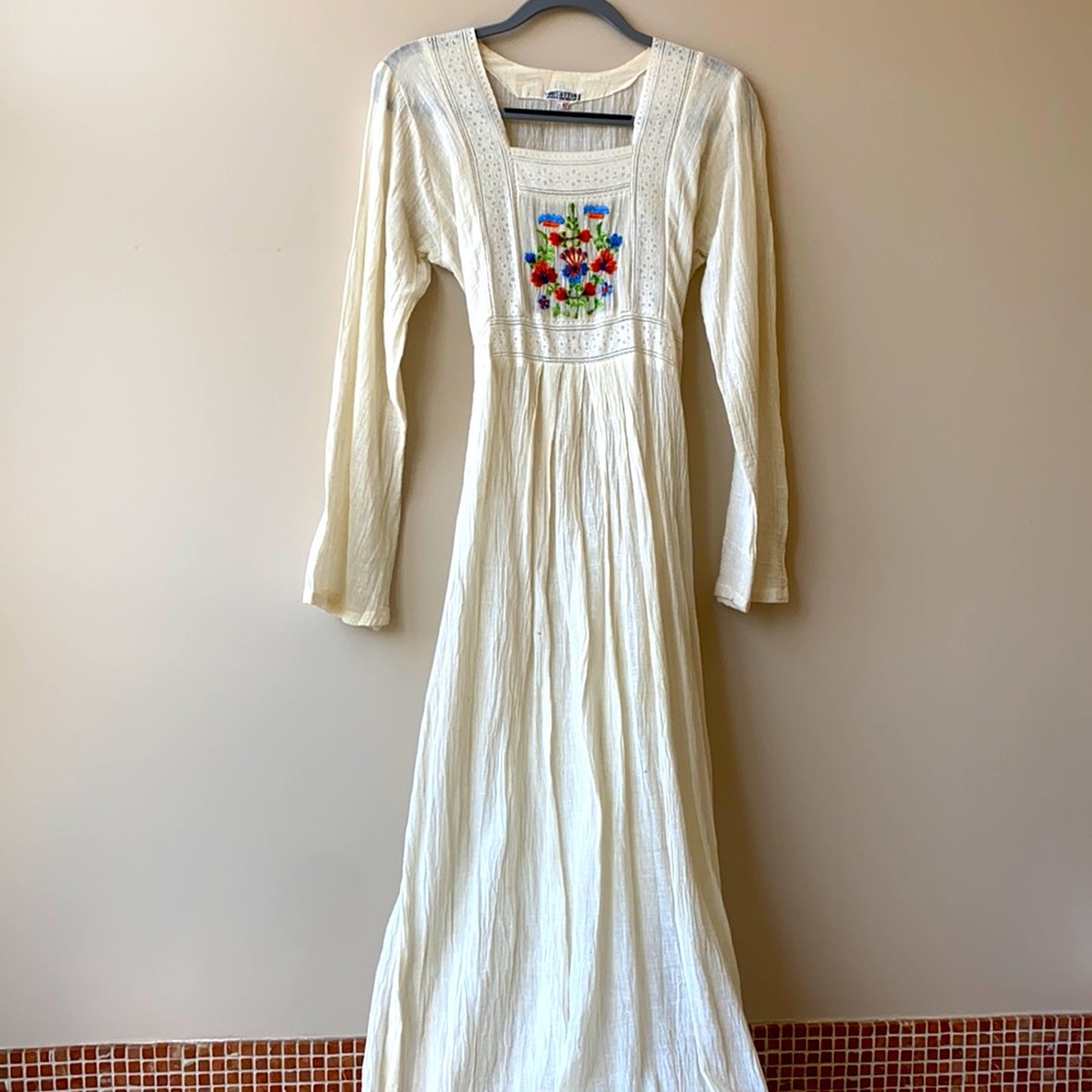 Hand embroidered boho caftan